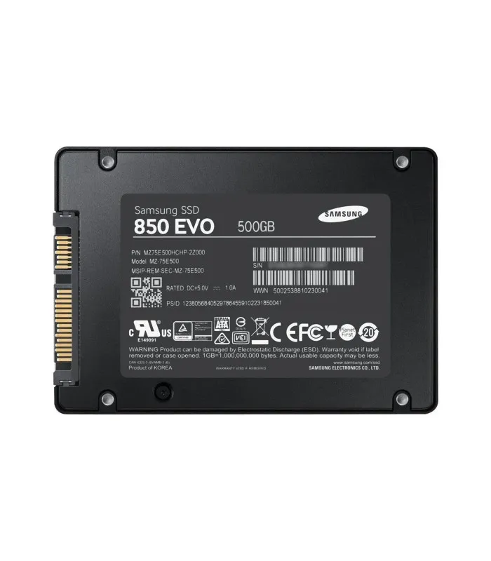 SSD SAMSUNG 850 EVO 500GB 2.5"/7MM SATA 6.0 GB/S 540MB/S/520 RW  MZ75E500E (DS)