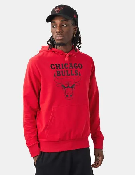 SUDADERA CAPUCHA FOIL PRINT CHICAGO BULLS  FIRE RED