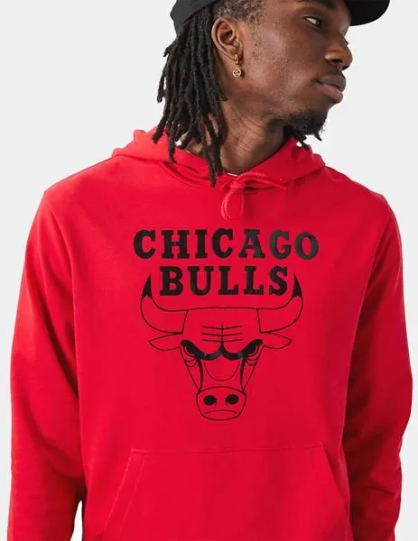 SUDADERA CAPUCHA FOIL PRINT CHICAGO BULLS  FIRE RED