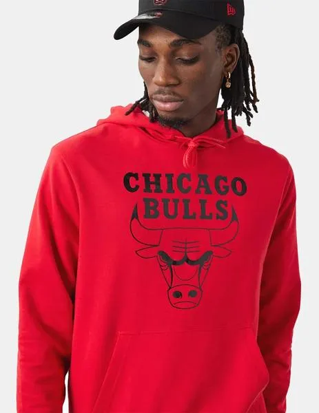 SUDADERA CAPUCHA FOIL PRINT CHICAGO BULLS  FIRE RED