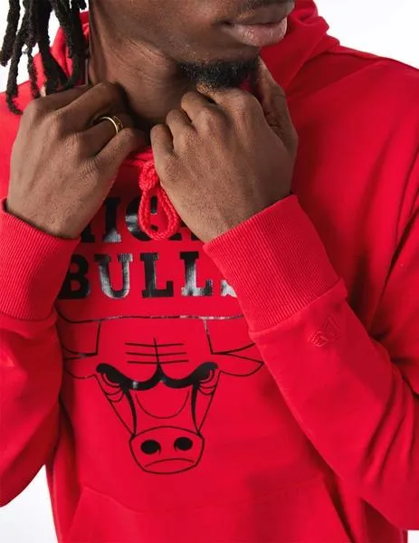 SUDADERA CAPUCHA FOIL PRINT CHICAGO BULLS  FIRE RED