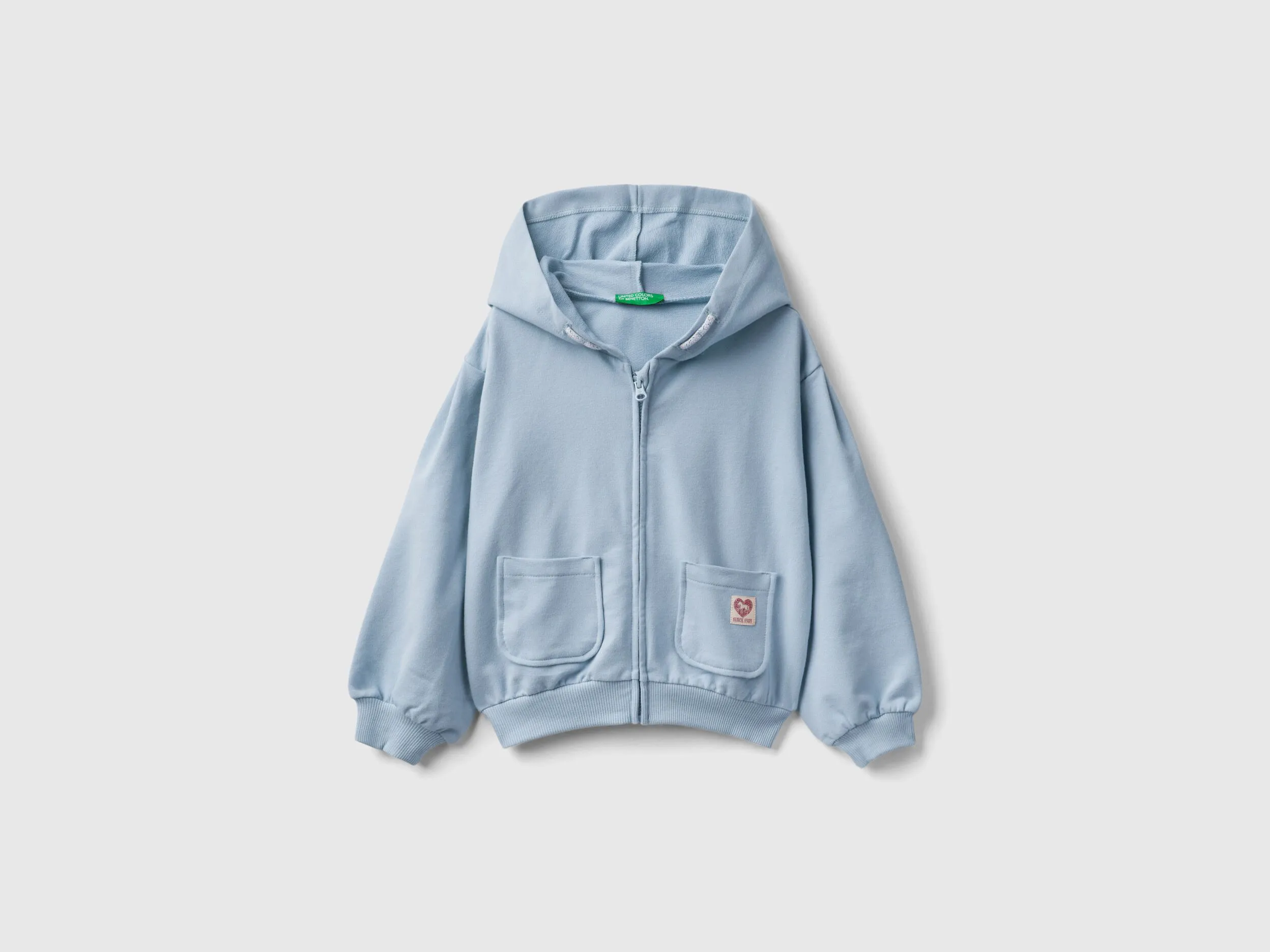 Sudadera de algodón orgánico elástico con cremallera