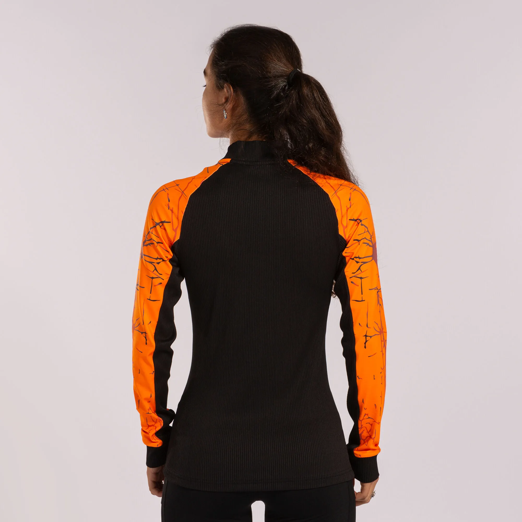 Sudadera mujer Elite IX negro naranja