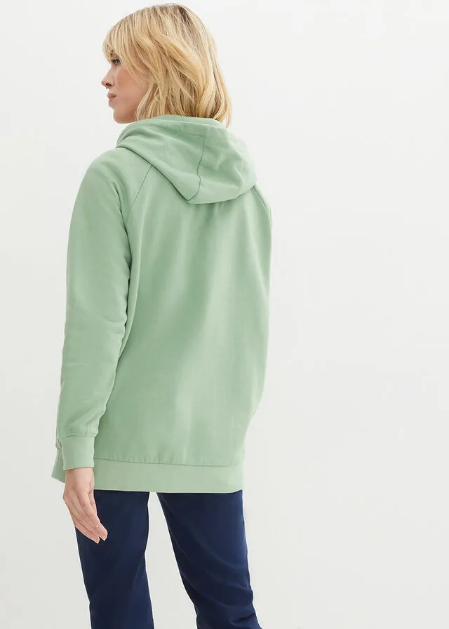Sudadera premamá/de lactancia de algodón orgánico Verde musgo