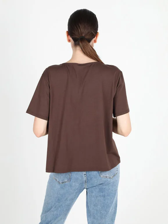 Sun Sun Camiseta oversize de algodón para mujer