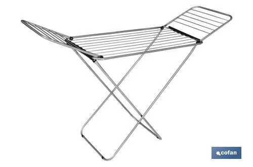 Tendedero de Suelo | Con Alas Plegables | Fabricado en Acero Inoxidable y Polipropileno