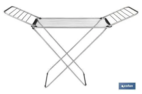 Tendedero de Suelo | Con Alas Plegables | Fabricado en Acero Inoxidable y Polipropileno