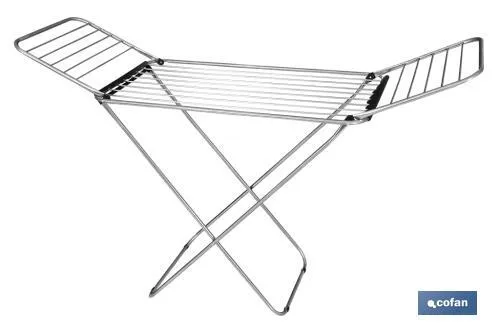 Tendedero de Suelo | Con Alas Plegables | Fabricado en Acero Inoxidable y Polipropileno