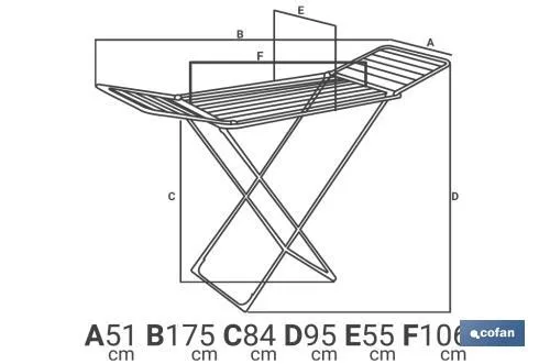 Tendedero de Suelo | Con Alas Plegables | Fabricado en Acero Inoxidable y Polipropileno