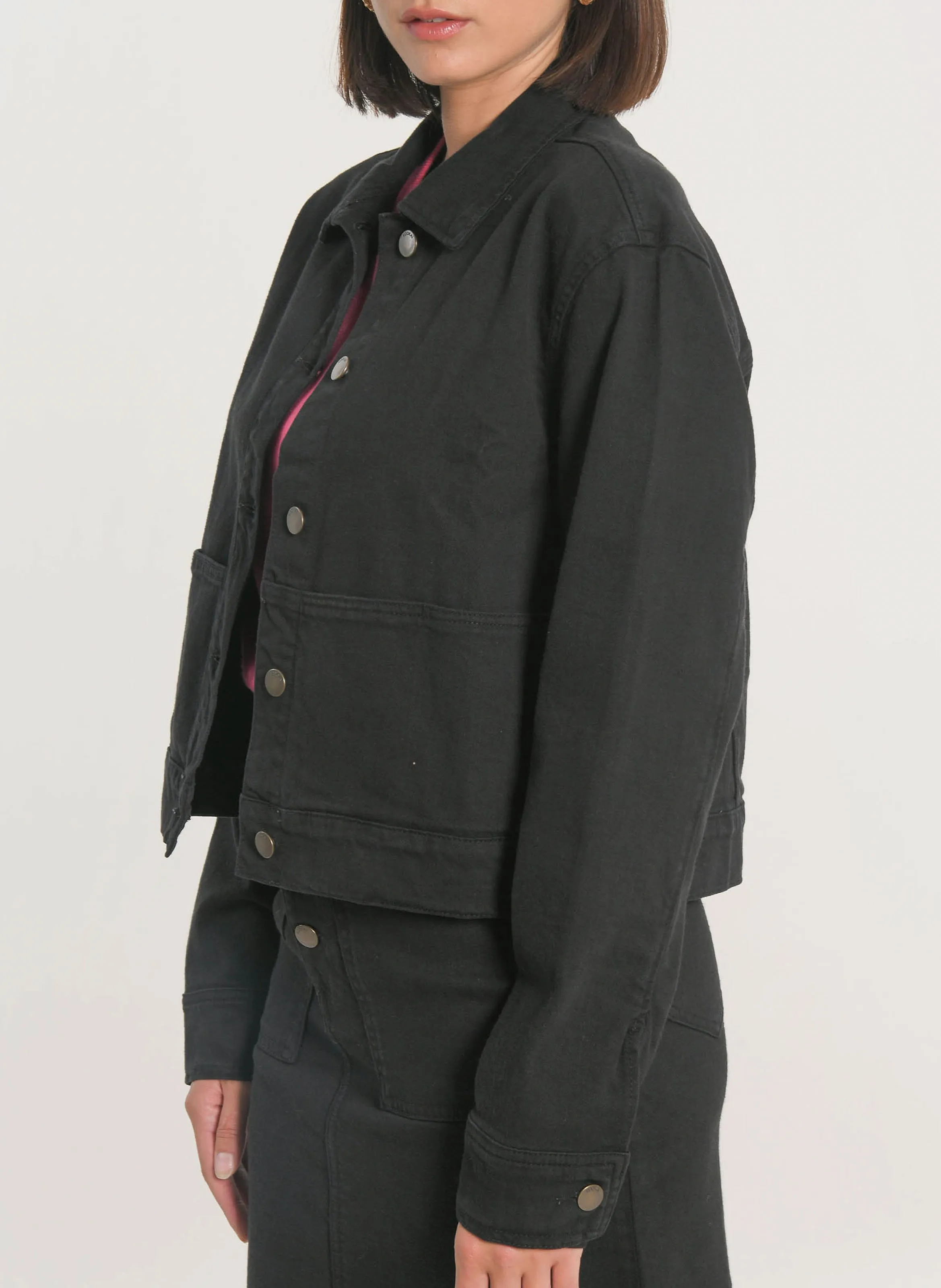 THADEE  CHAQUETA CORTA DE MEZCLA DE ALGODóN EN NEGRO