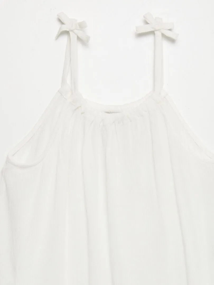 TOP DE PUNTO DE CREPé ESTAMPADO  BLANCO