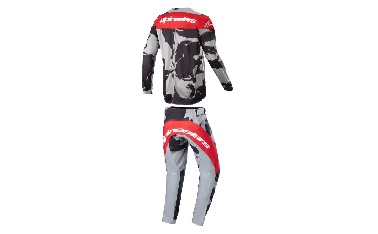 Traje Alpinestars Infantil Racer Tactical Cast Gris Camo Mars Rojo