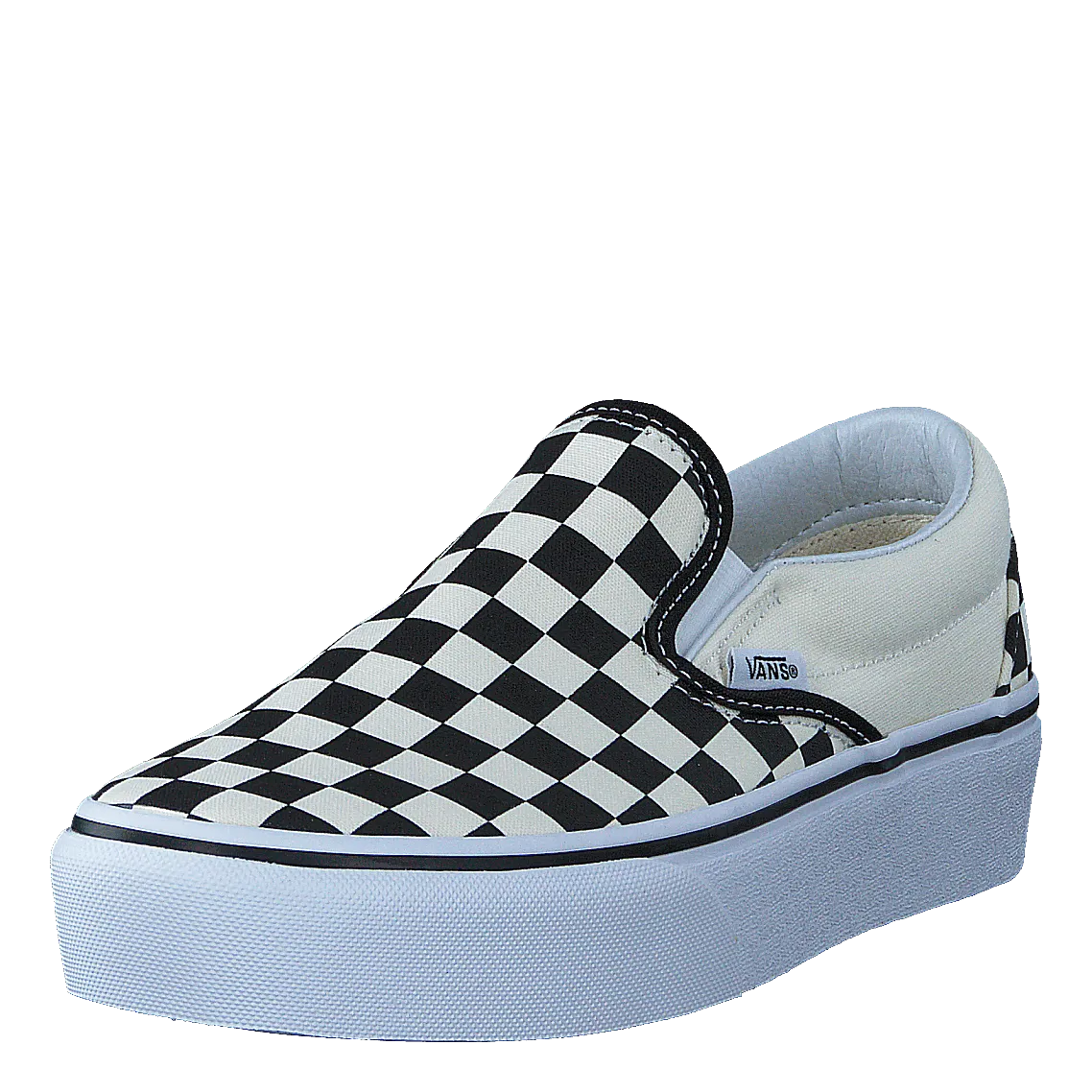 VANS CALZADO UA CLASSIC SLIPON PLATFORM BLACK AND WHITE CHECKER/WHITE