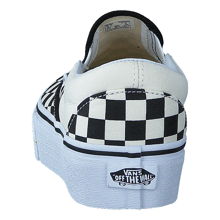 VANS CALZADO UA CLASSIC SLIPON PLATFORM BLACK AND WHITE CHECKER/WHITE