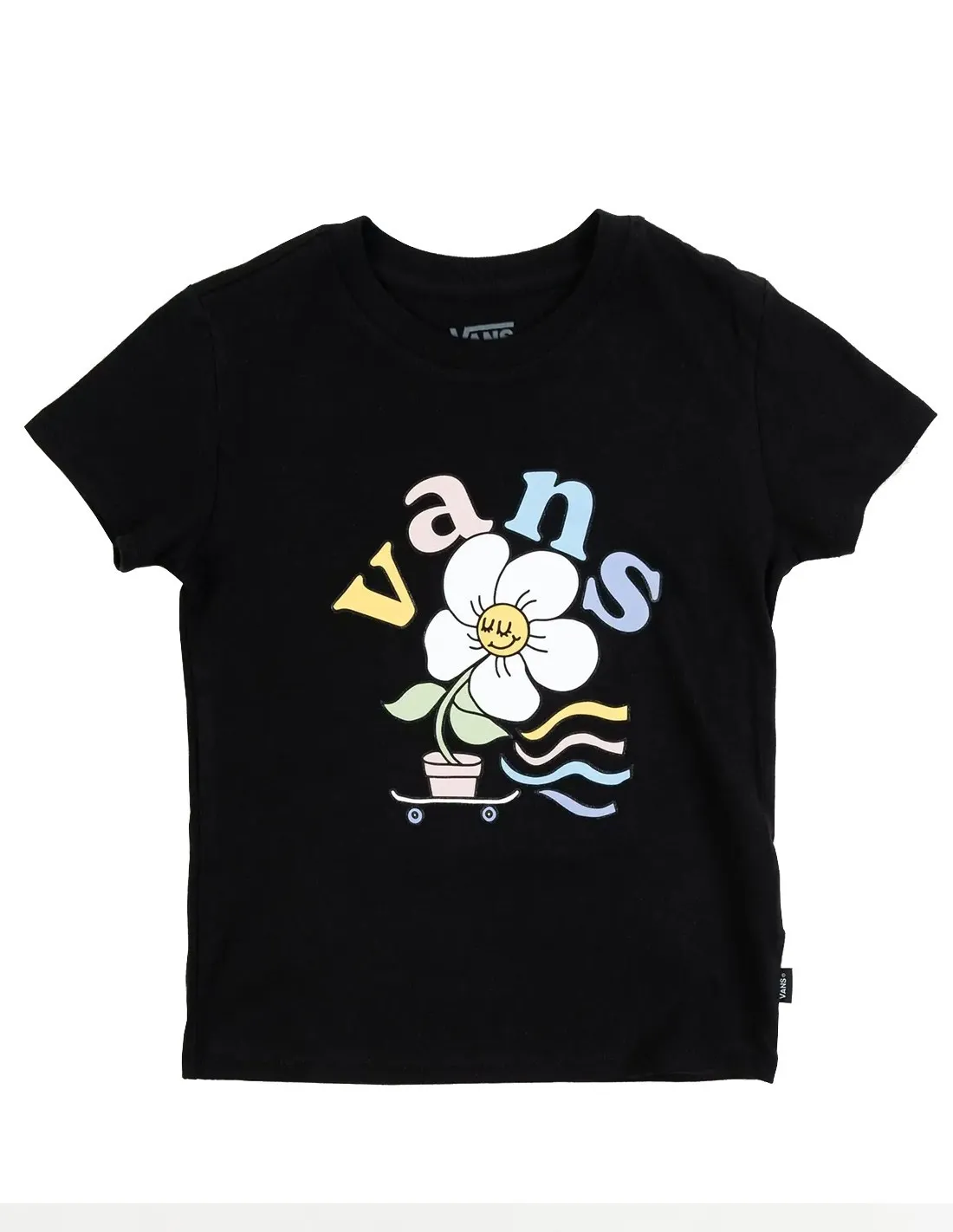 VANS SKATE FLEUR CREW  NEGRO  CAMISETA NIñO