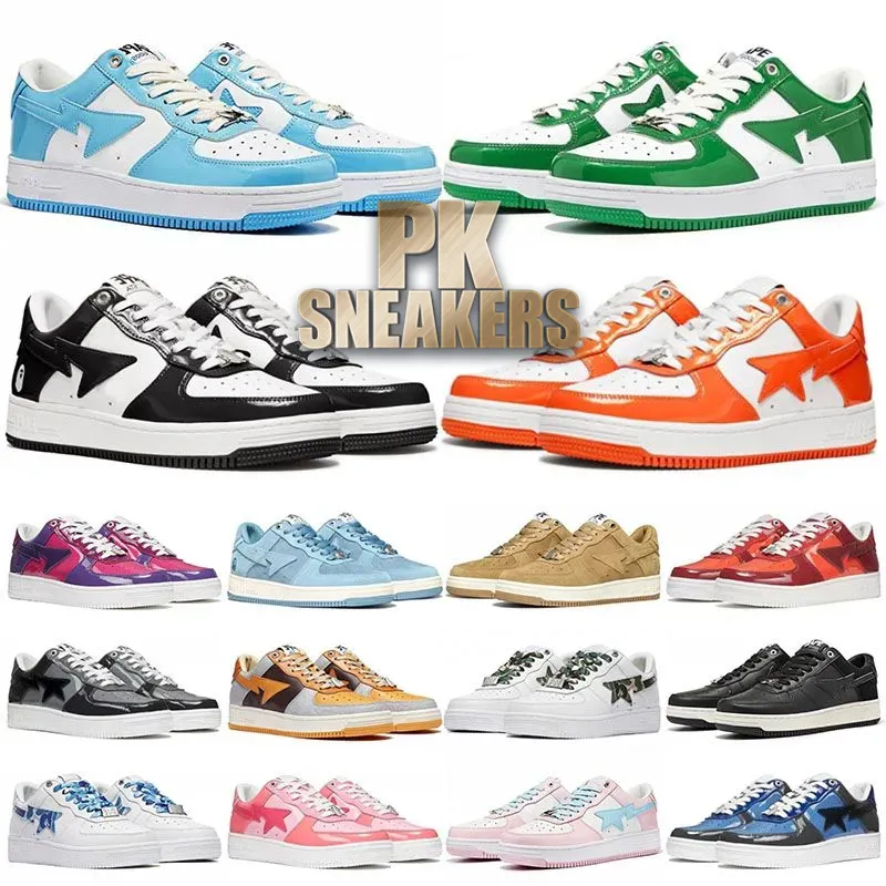 Venta al por mayor Top Hombres Zapatos casuales Mujer Moda Patente Zapatilla de deporte Clásico Negro Blanco Masaje Entrenadores