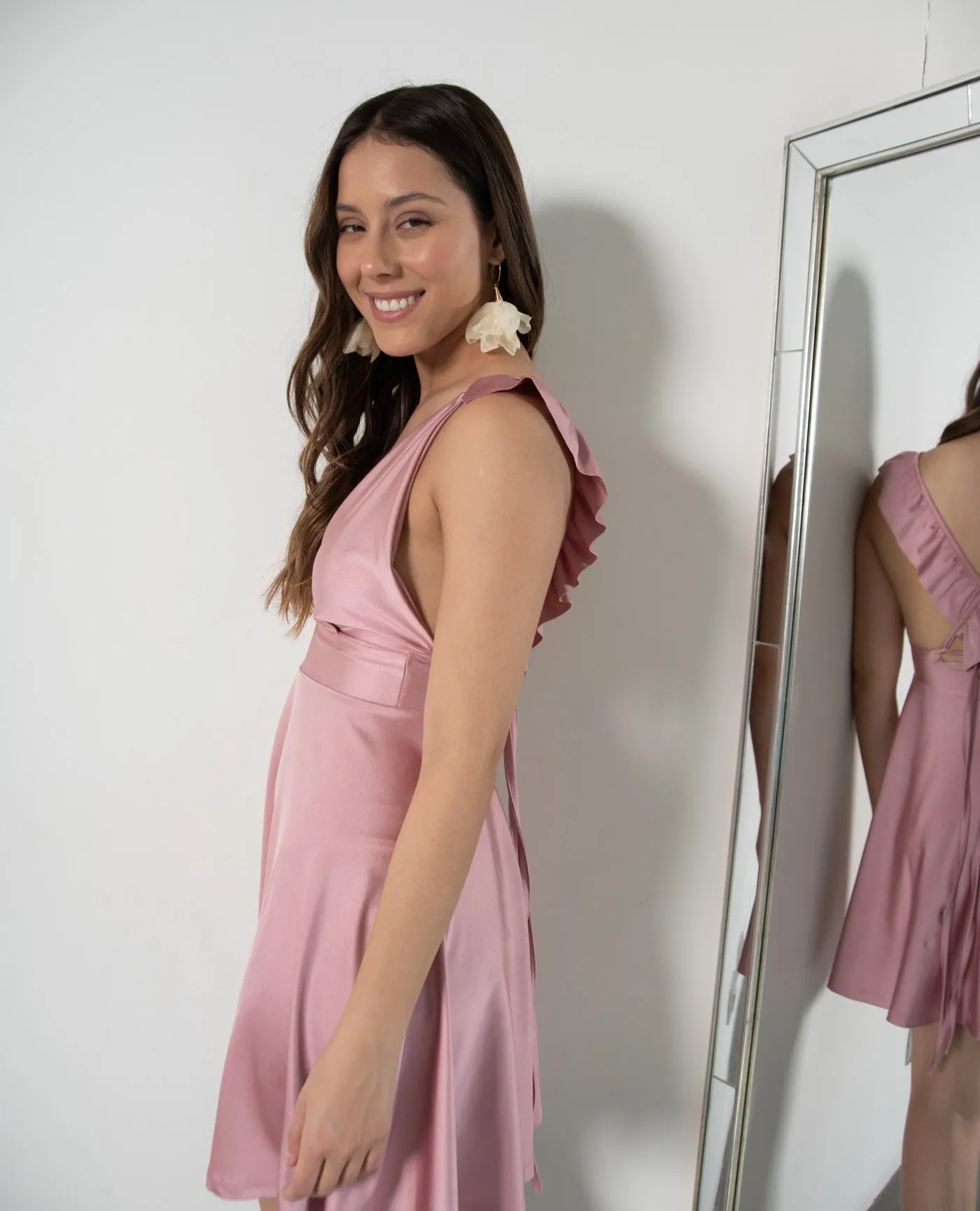 VESTIDO DE FIESTA CORTO ISIDORA ROSADO