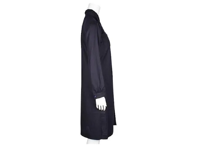Vestido de manga larga de lana azul marino de Apc 