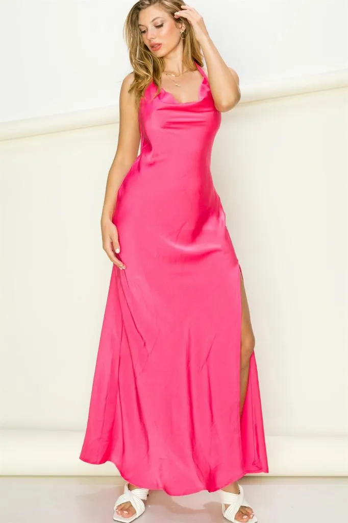 VESTIDO HALTER SATIN