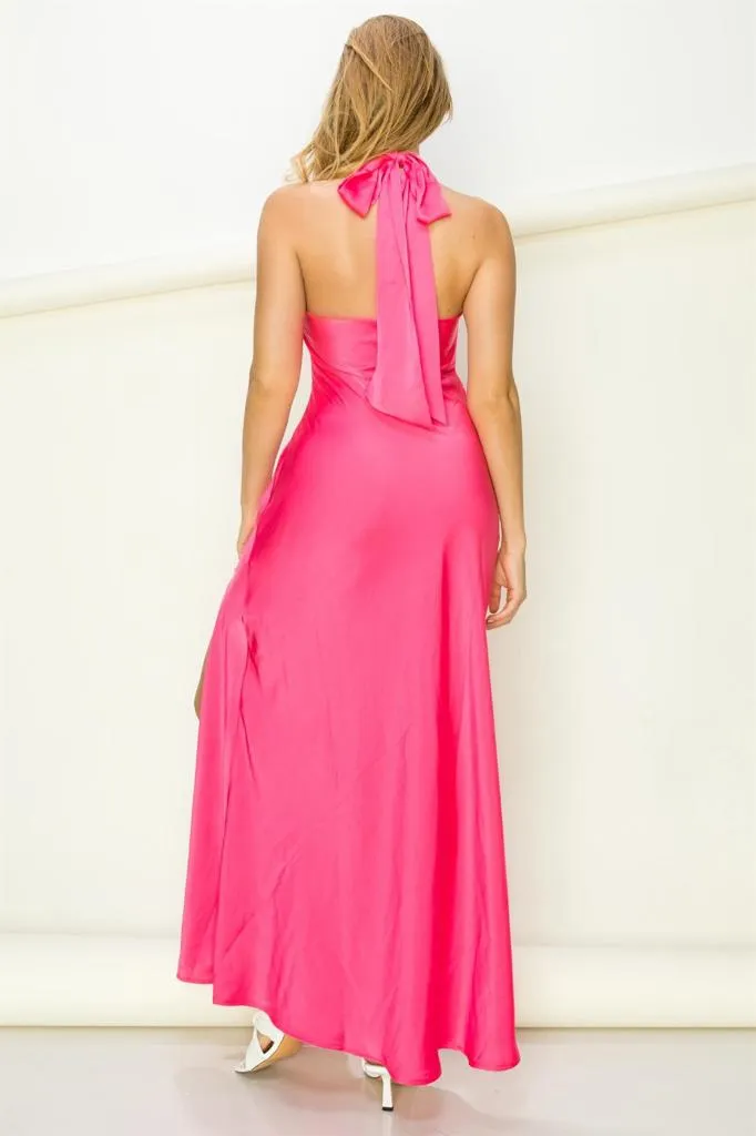 VESTIDO HALTER SATIN