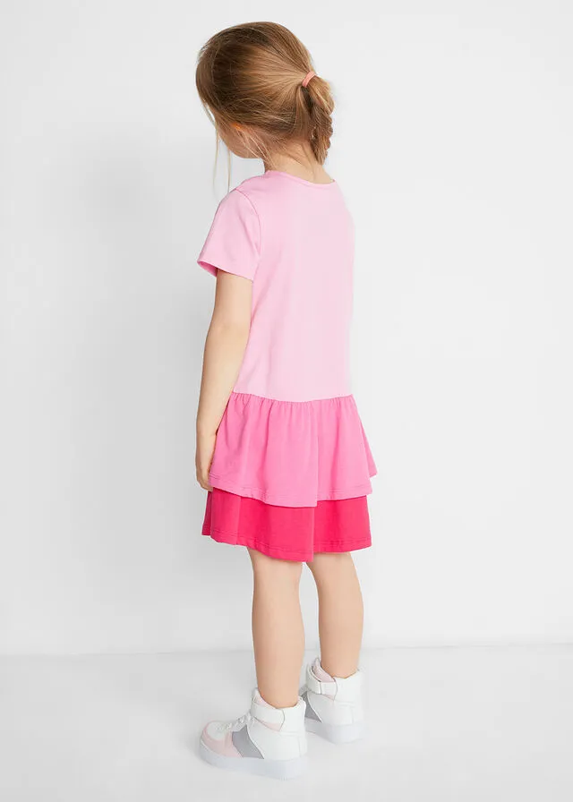 Vestido para niña y vestido de muñeca (2 piezas) de algodón orgánico Rosa