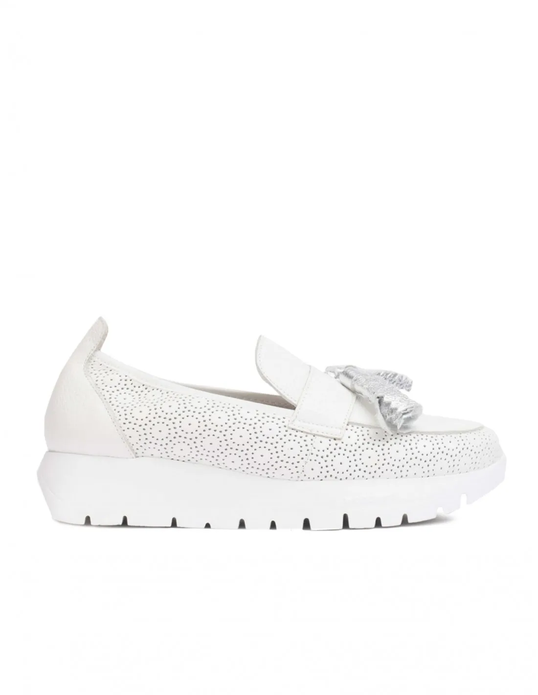 WONDERS Mocasines Borlas Piel Blancos