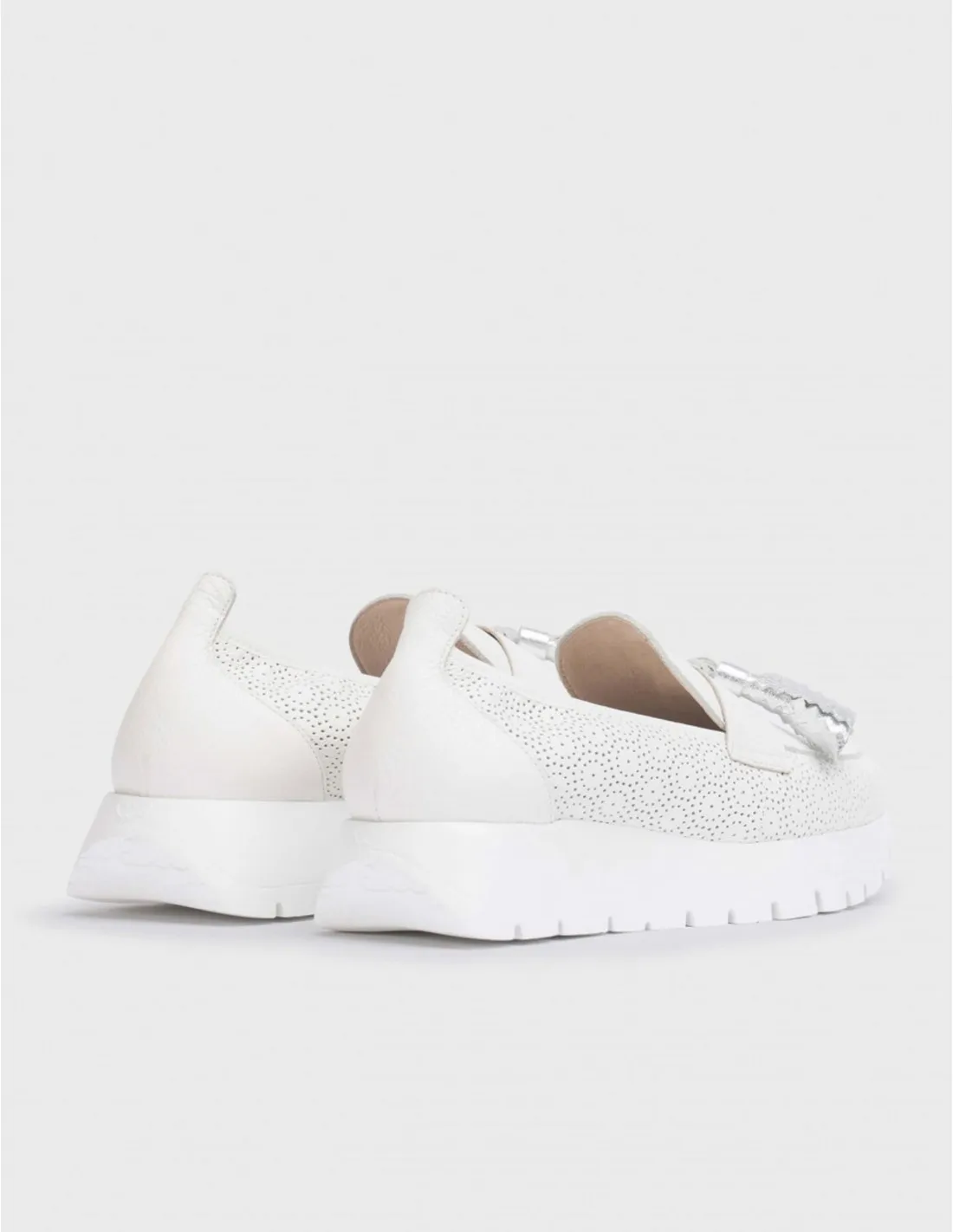 WONDERS Mocasines Borlas Piel Blancos