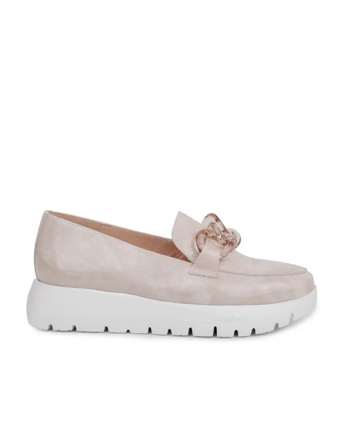 WONDERS Mocasines Plataforma Cadena Beige