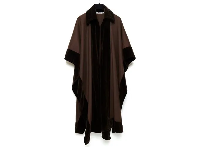 Yves Saint Laurent lana marrón y terciopelo Castaño 