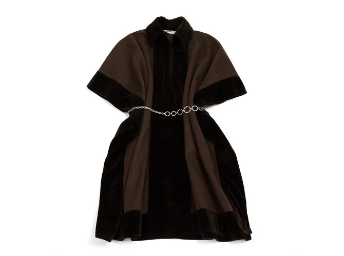 Yves Saint Laurent lana marrón y terciopelo Castaño 
