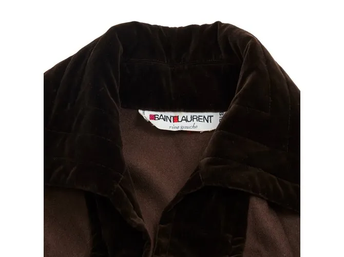 Yves Saint Laurent lana marrón y terciopelo Castaño 