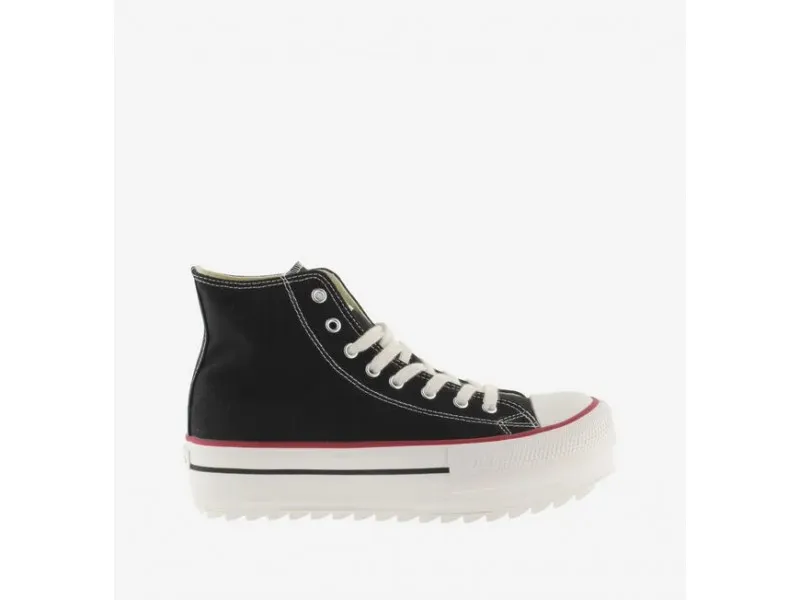 ZAPATILLA ALTA TRIBU DOBLE SIERRA 1061121 VICTORIA EN COLOR NEGRO O CRUDO