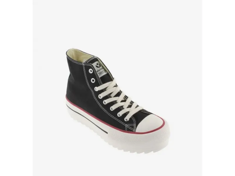 ZAPATILLA ALTA TRIBU DOBLE SIERRA 1061121 VICTORIA EN COLOR NEGRO O CRUDO