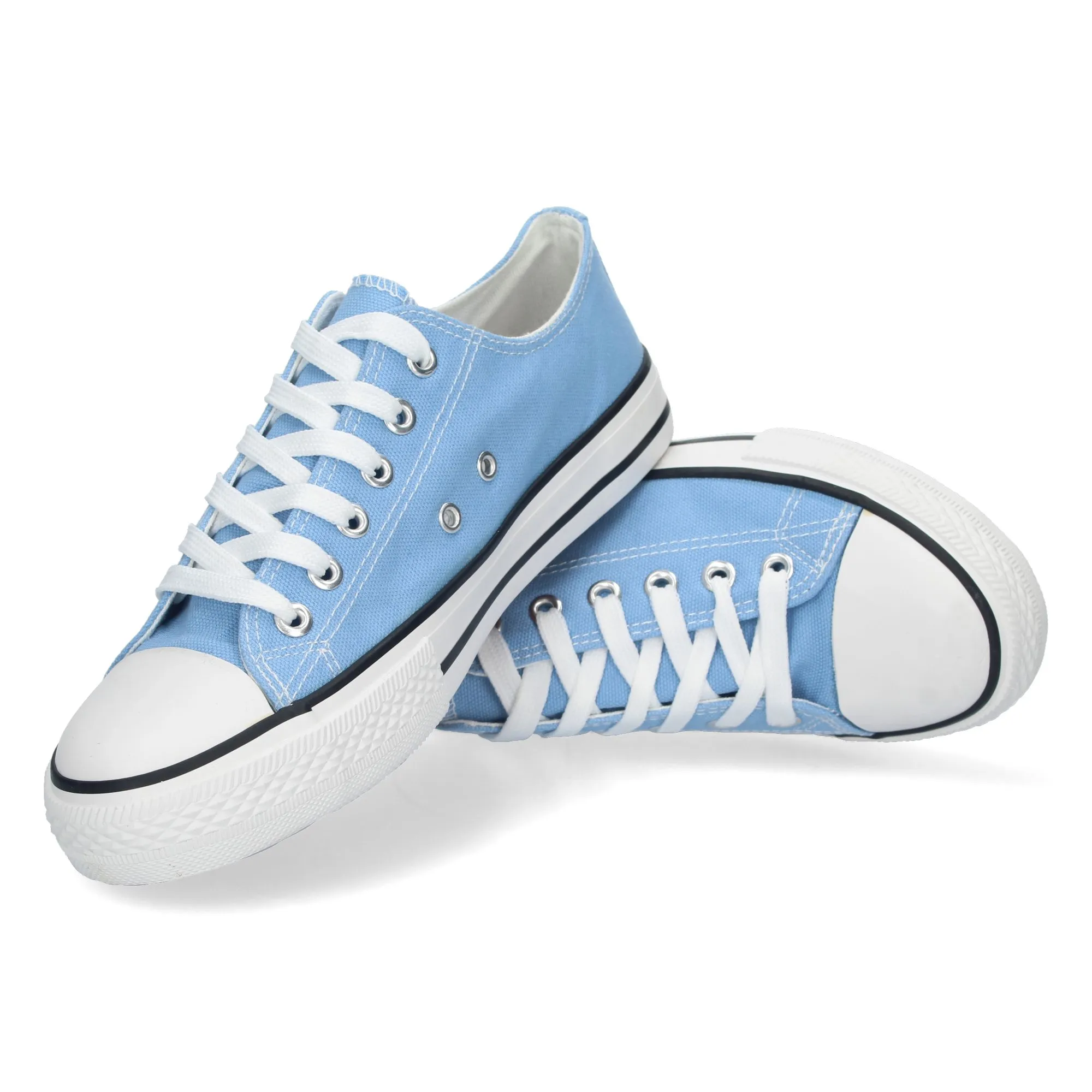 ZAPATILLAS PLANAS CóMODAS ESTILO BAMBA LONA MUJER AZUL FG2913