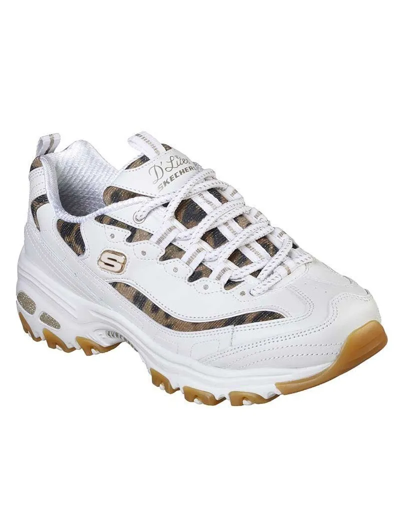 ZAPATILLAS SKECHERS D´LITES QUICK LEOPARD 13158 WHLD