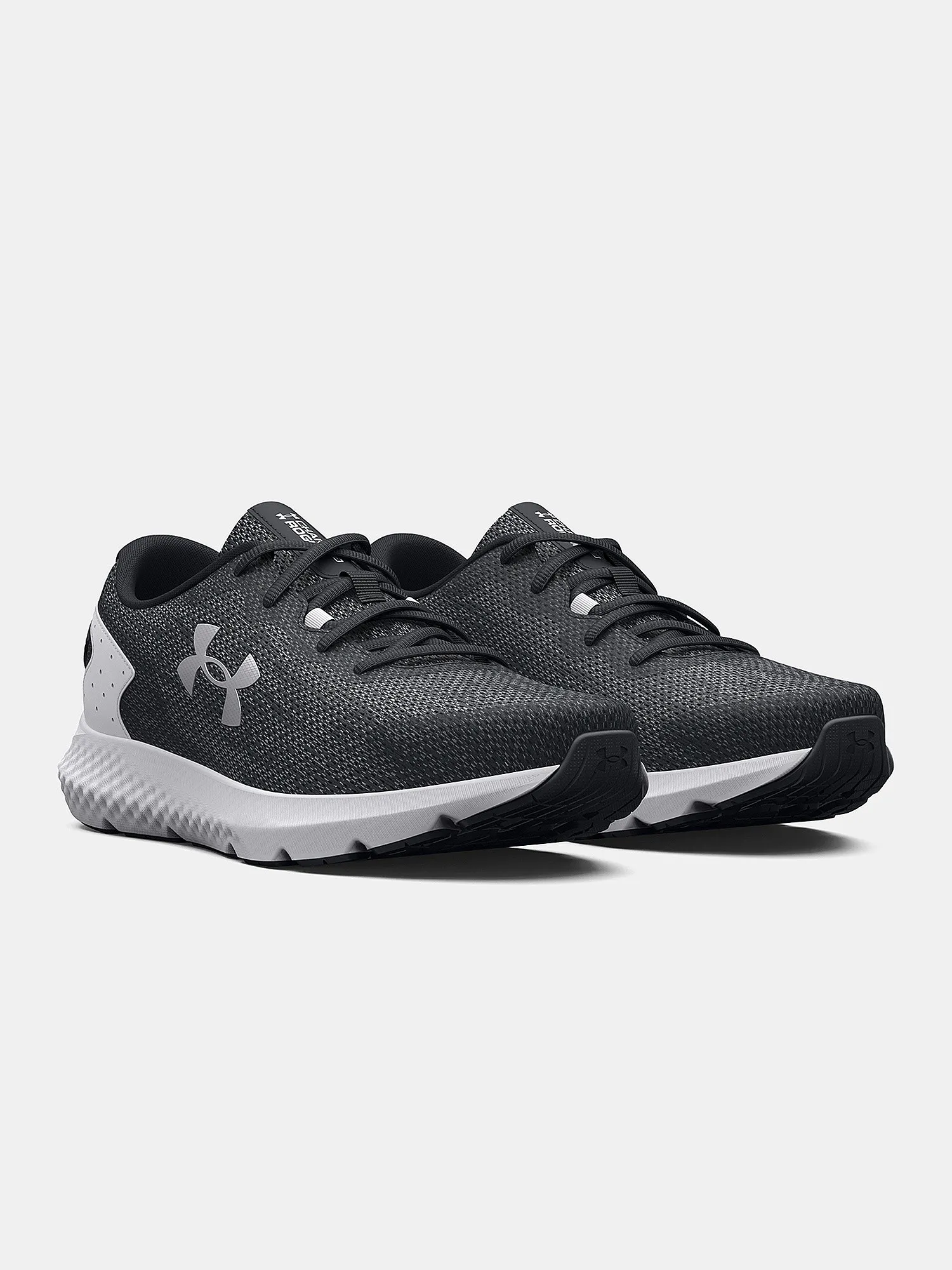 ZAPATOS UNDER ARMOUR CHARGED ROGUE 3 KNIT  BLACK/WHITE  WOMEN´S