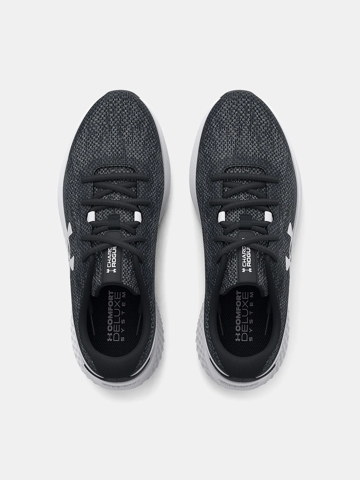 ZAPATOS UNDER ARMOUR CHARGED ROGUE 3 KNIT  BLACK/WHITE  WOMEN´S