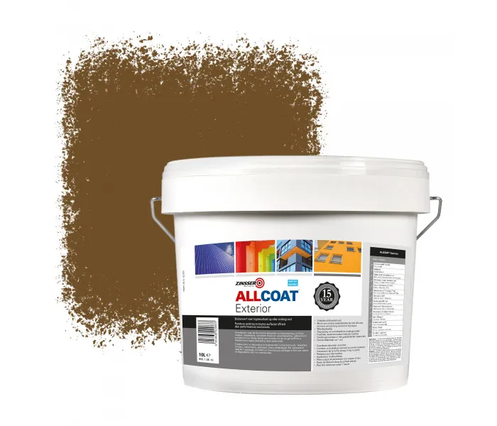 ZINSSER ALLCOAT PINTURA EXTERIOR PARA PAREDES RAL 8008 PARDO OLIVA  10 LITRO